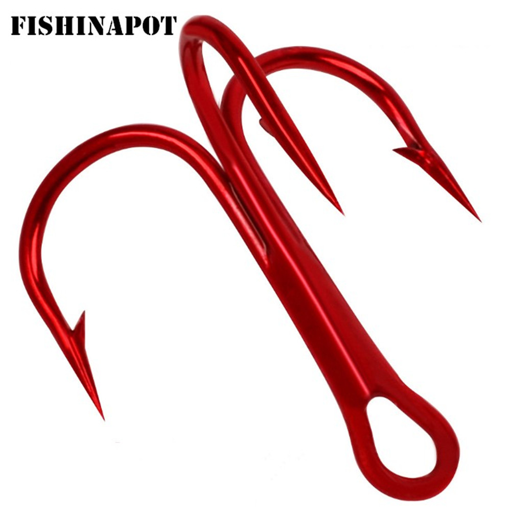 Fishing Hook Offset - 20 stks/partij Rood 2/4/6/8/10 # Vishaken