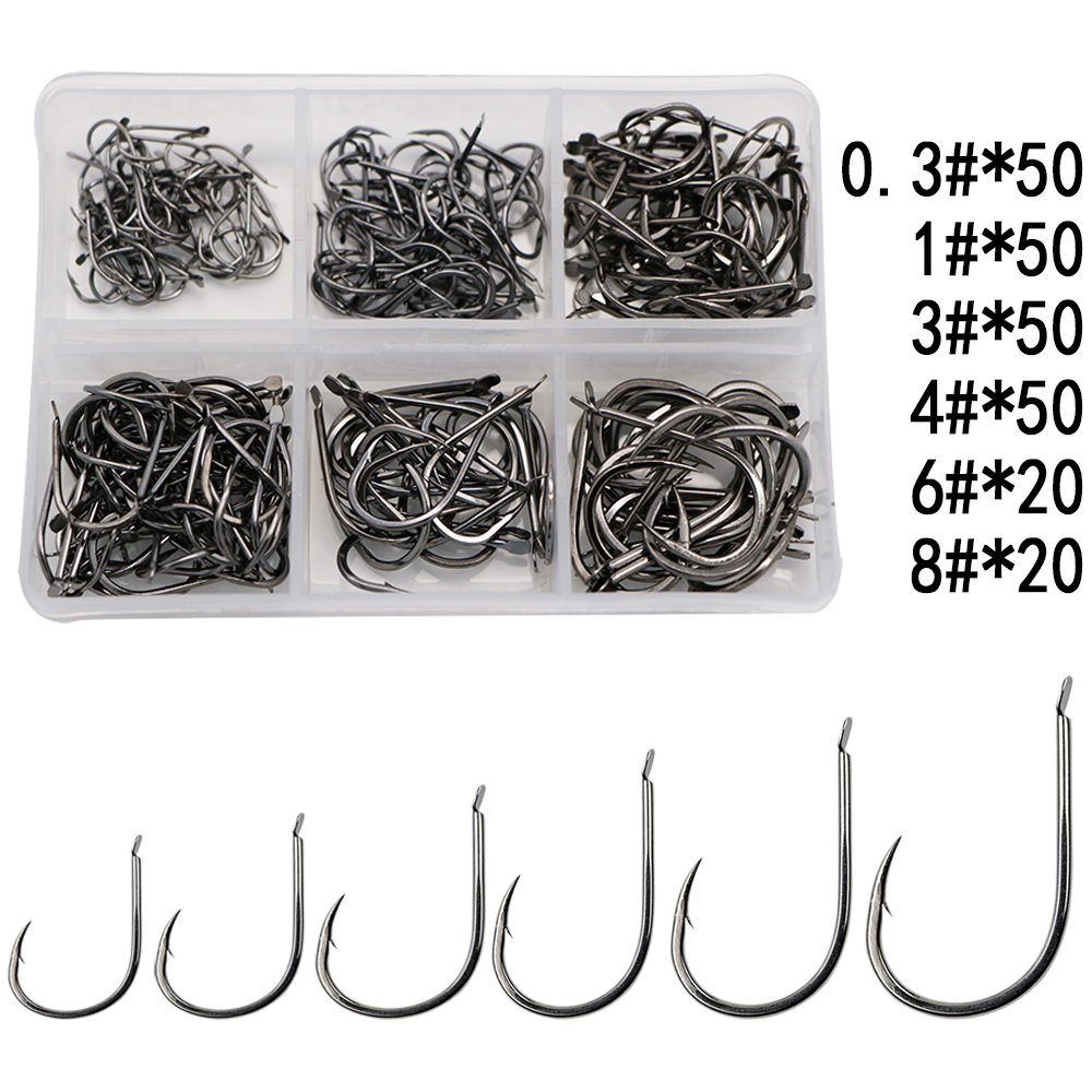 Fishing Hook Offset - 240 Stks/doos Prikkeldraad Vishaken Karper Enkele